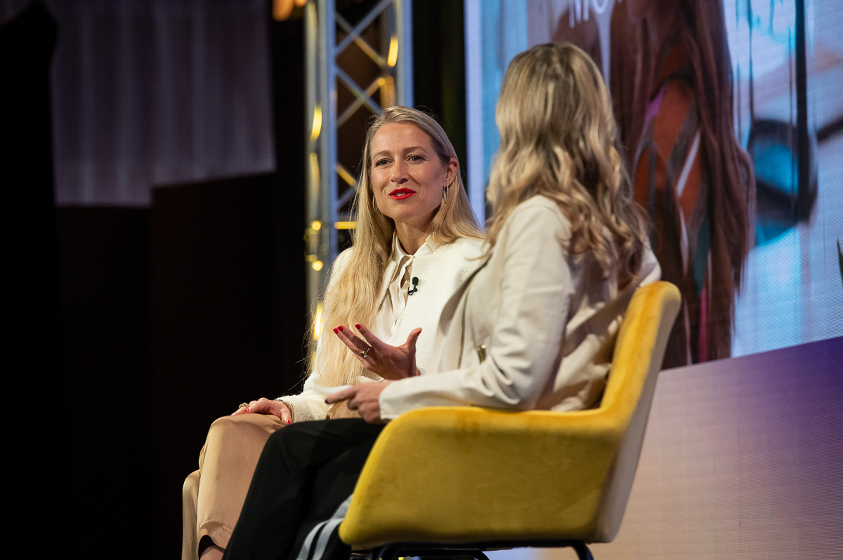 Katerina Giannouka (left) at Skift Future of Lodging Forum in London last year.